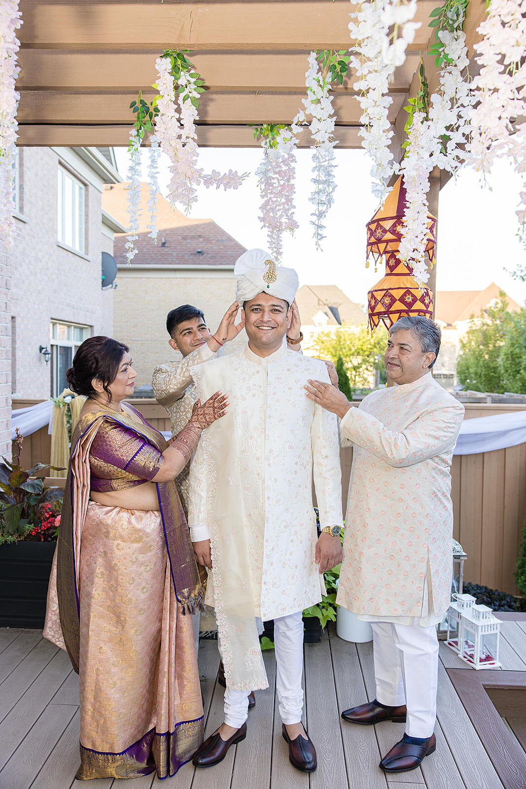 indian groom getting ready