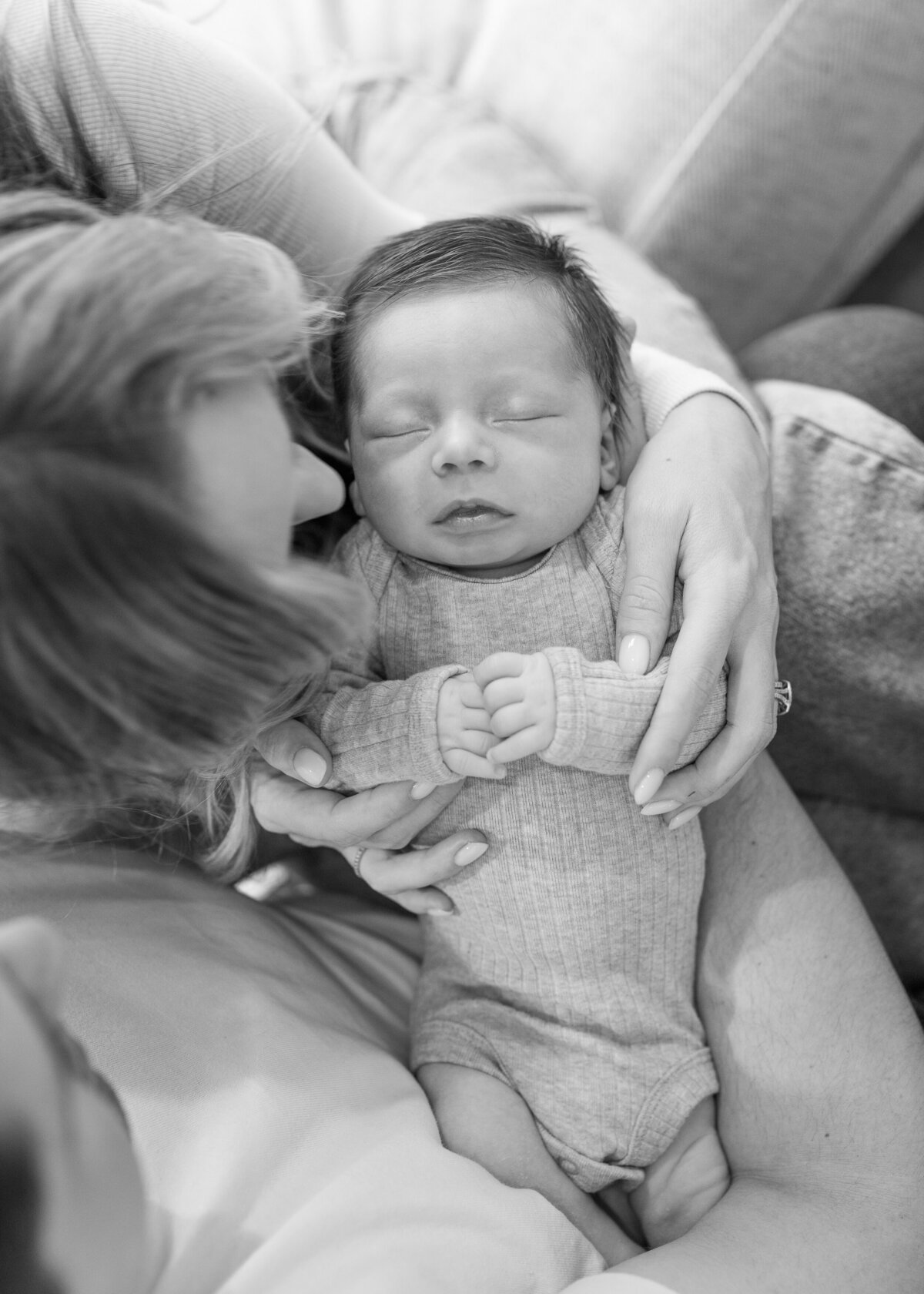 black and white newborn photo