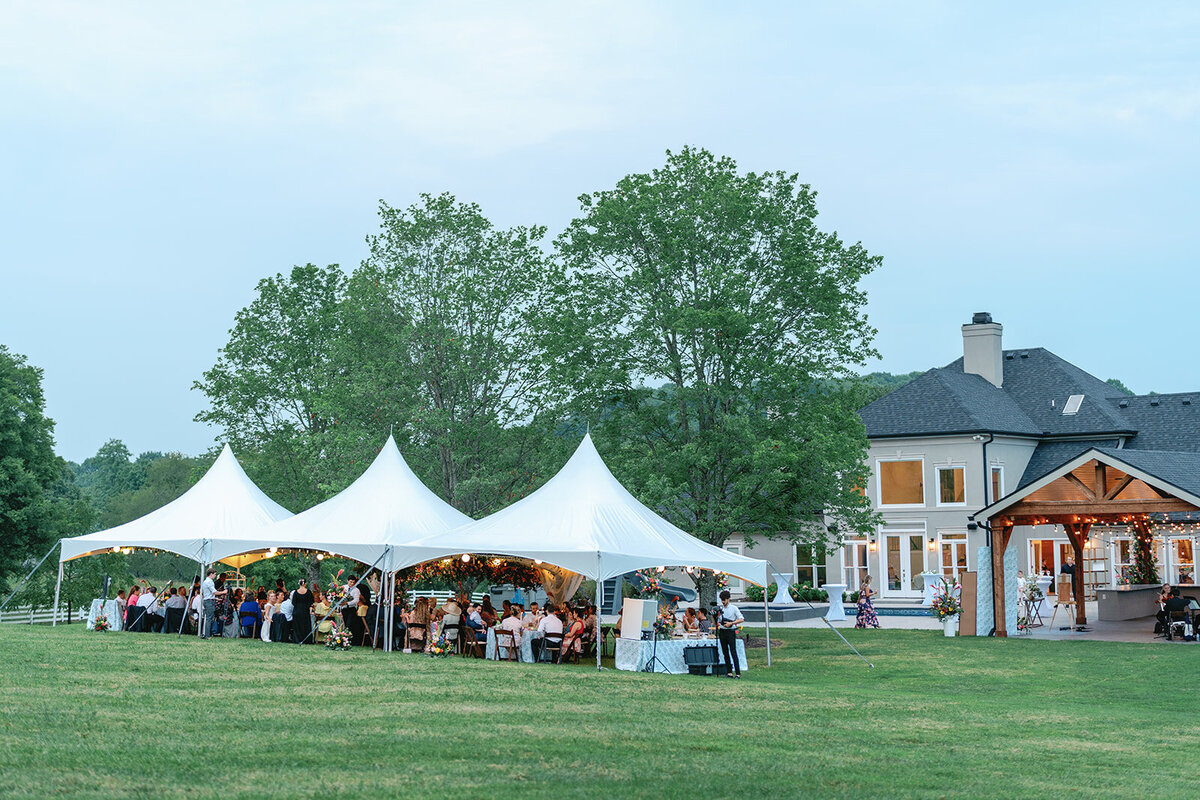 Tented wedding at Passerine Hills Estate in Tennessee
