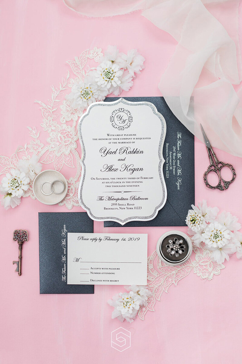 wedding stationery custom invitation suite plume and stone 74