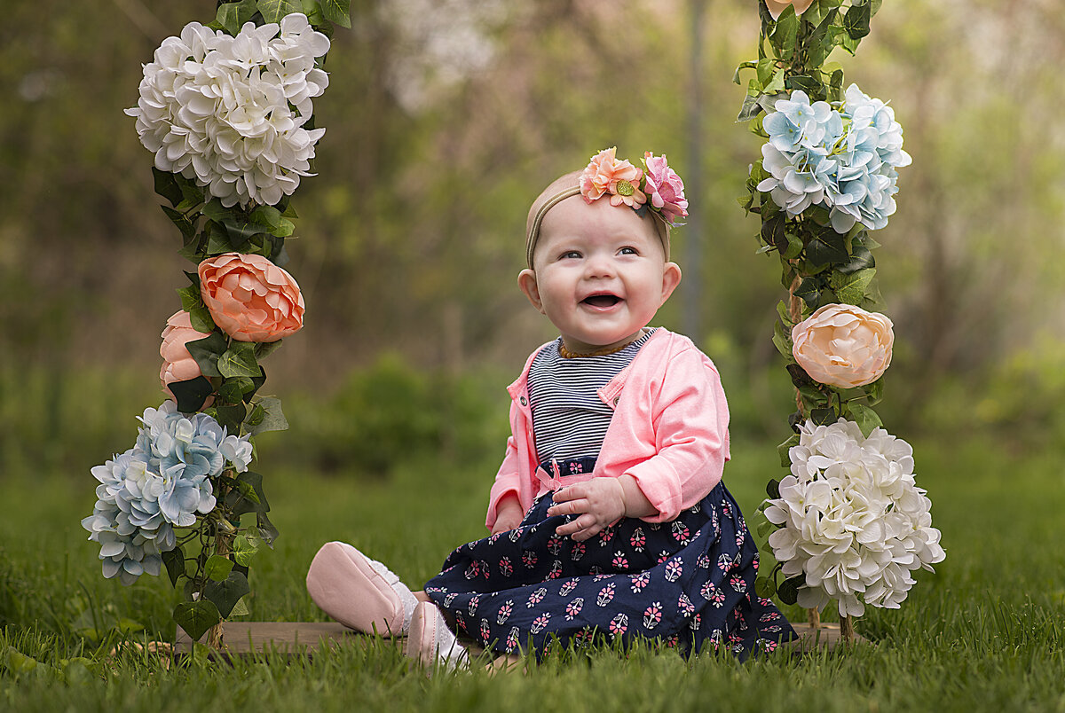Flower swing session, princess spring session, family and child photos