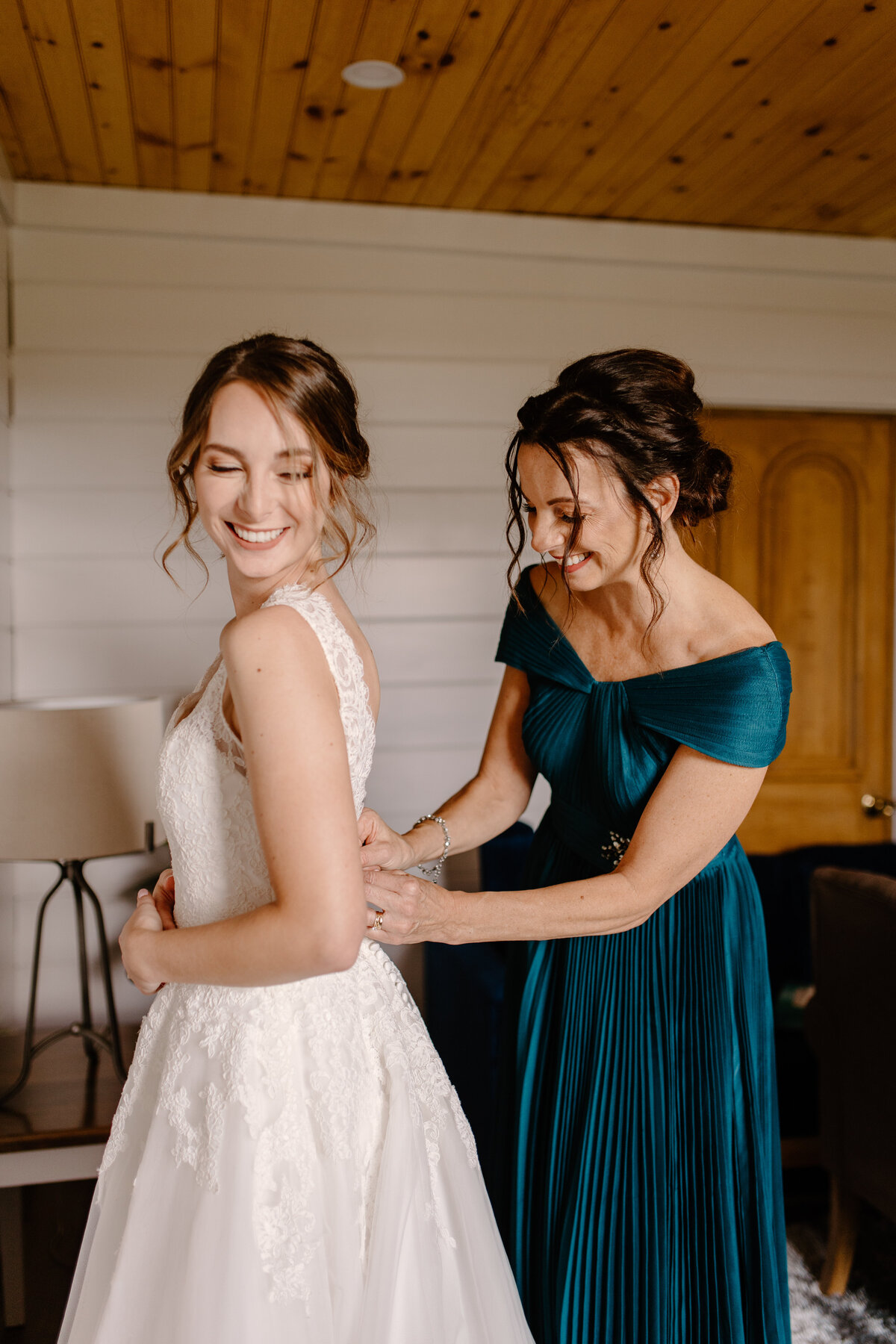 bride and mom