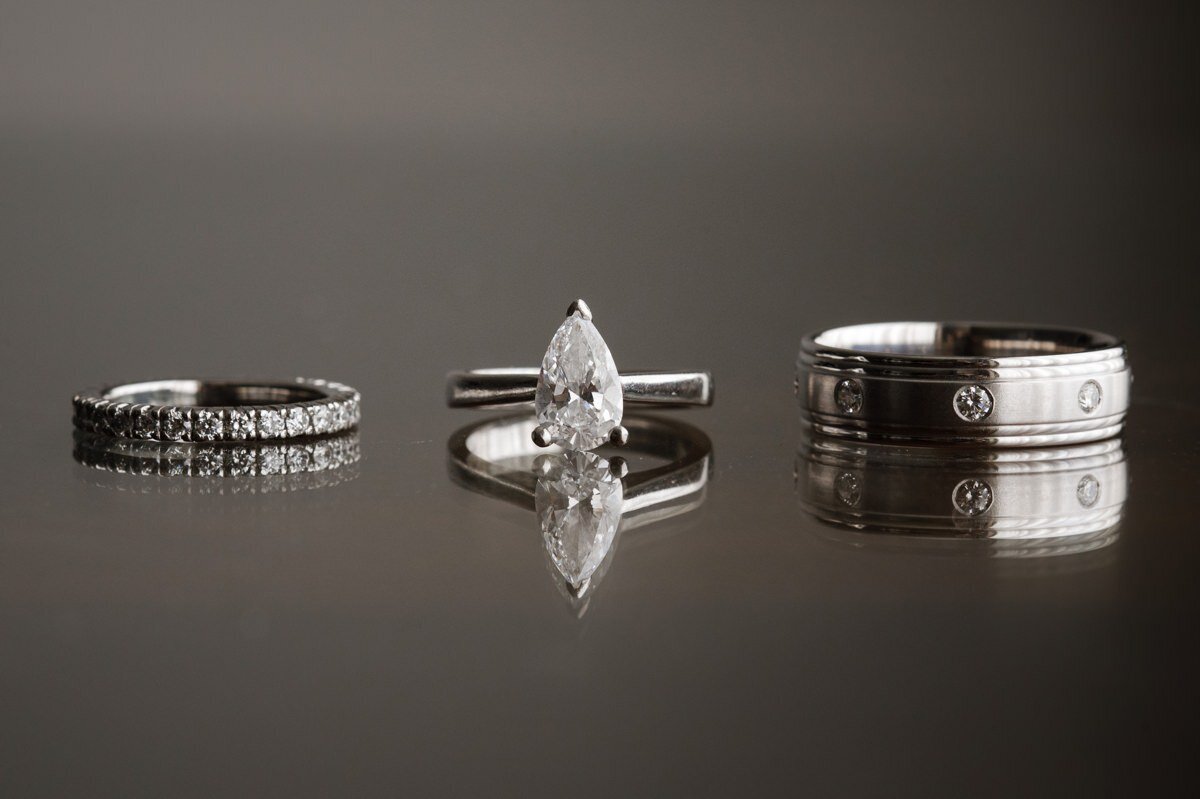 Macro shot of wedding bands for a wedding in Fort Lauderdale
