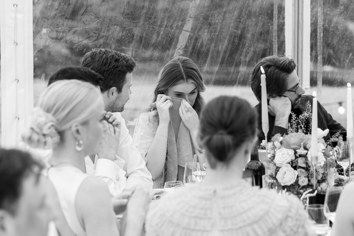 Dinner and speeches at Sezincote wedding