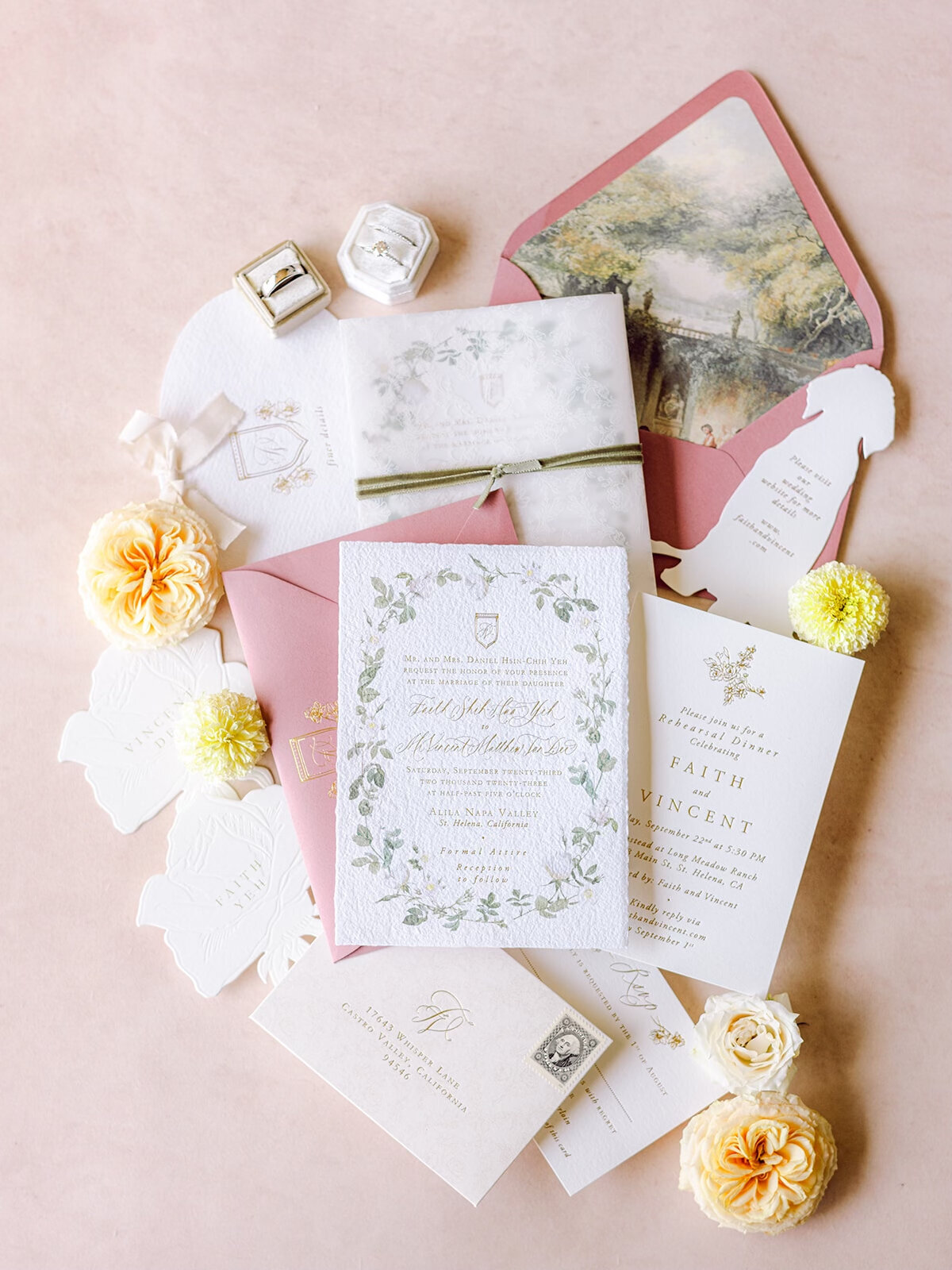 Every Little Something luxury fine art paper studio custom wedding stationery invitations invites designs design prints print weddings event events classically trained artist Nicole Ferguson FAITH and Vicent wedding at Alila Napa SNEAK PEEKS 4