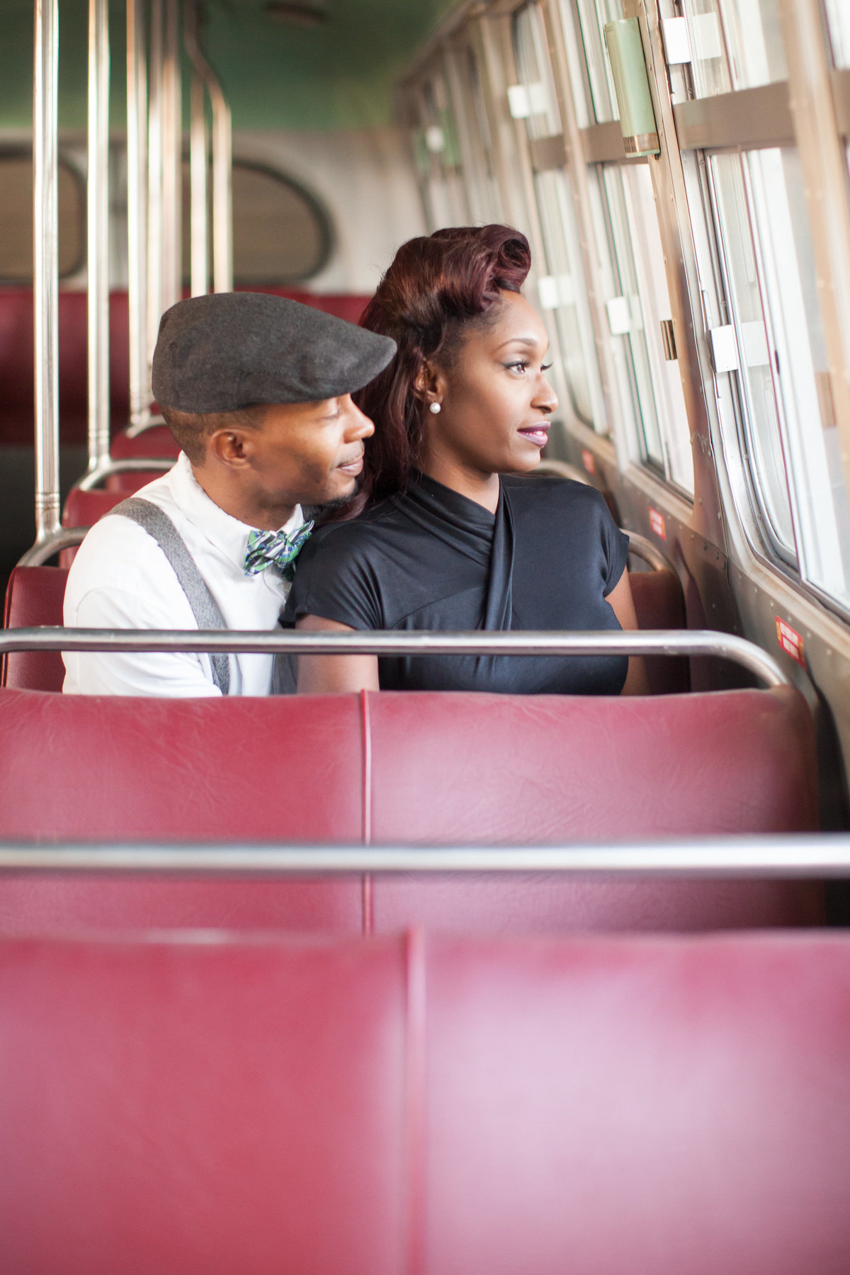 Engagement Session on a bus