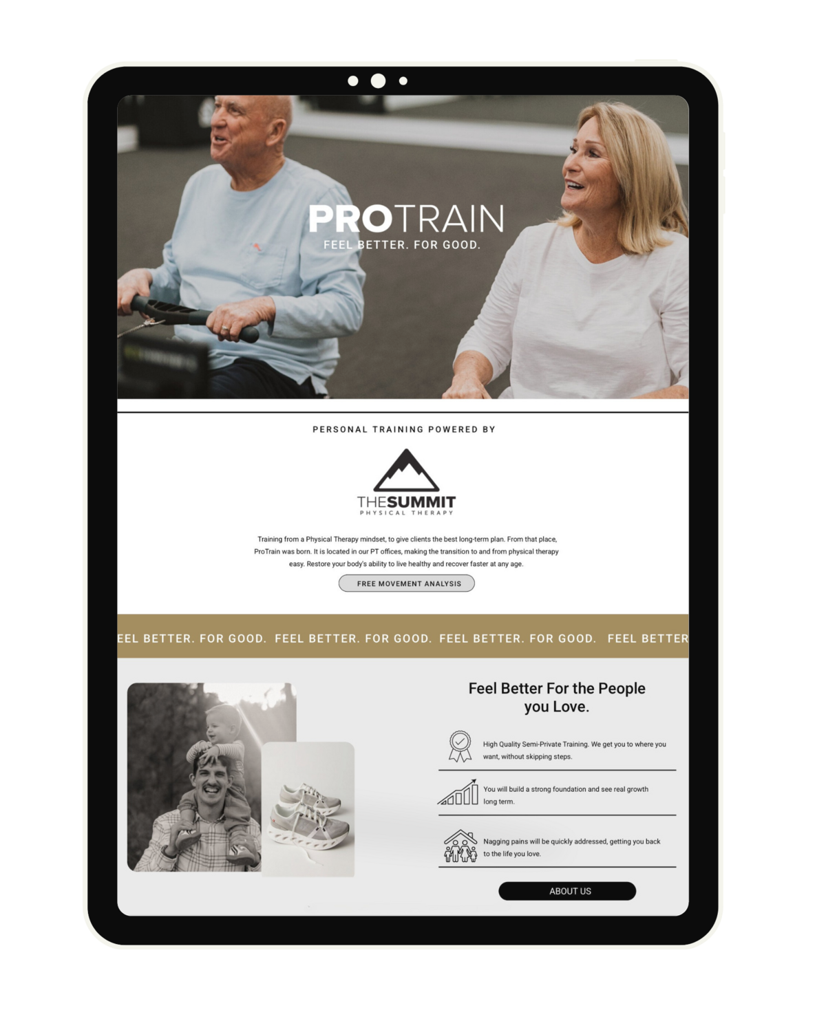 Website example of ProTrain Website