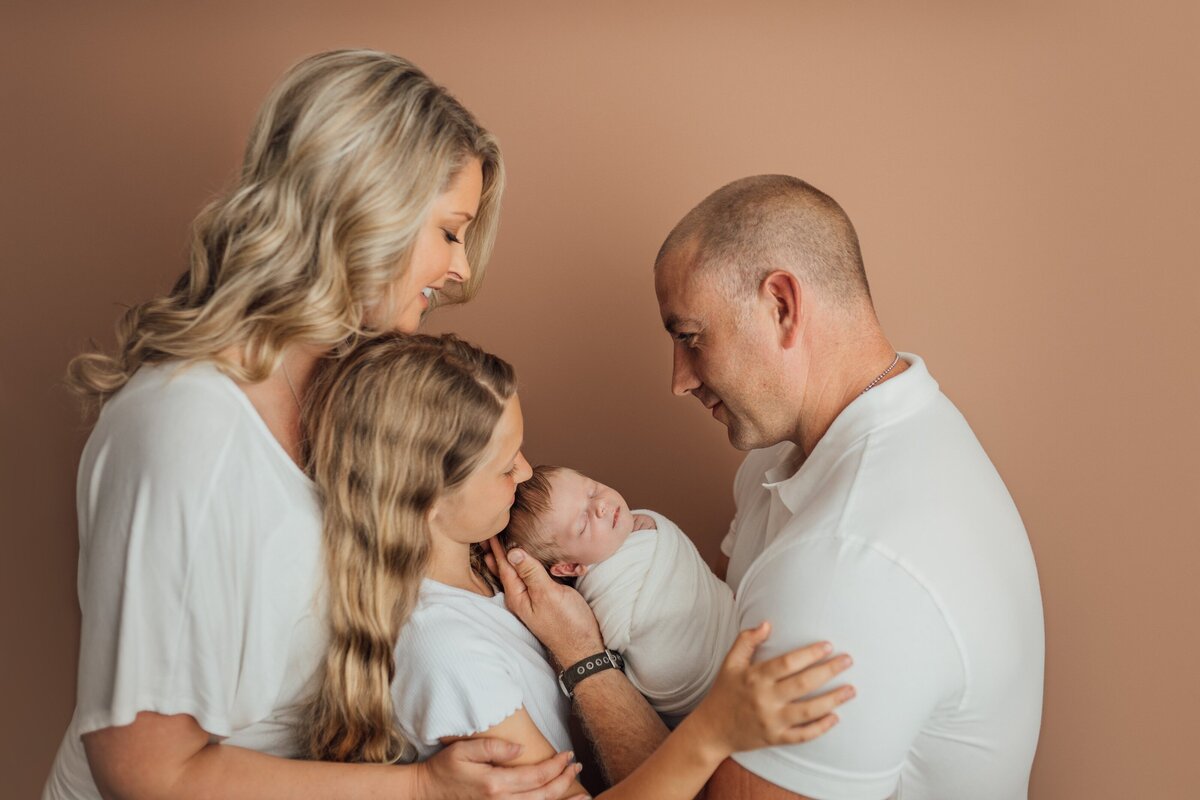 family photo during newborn session in tampa