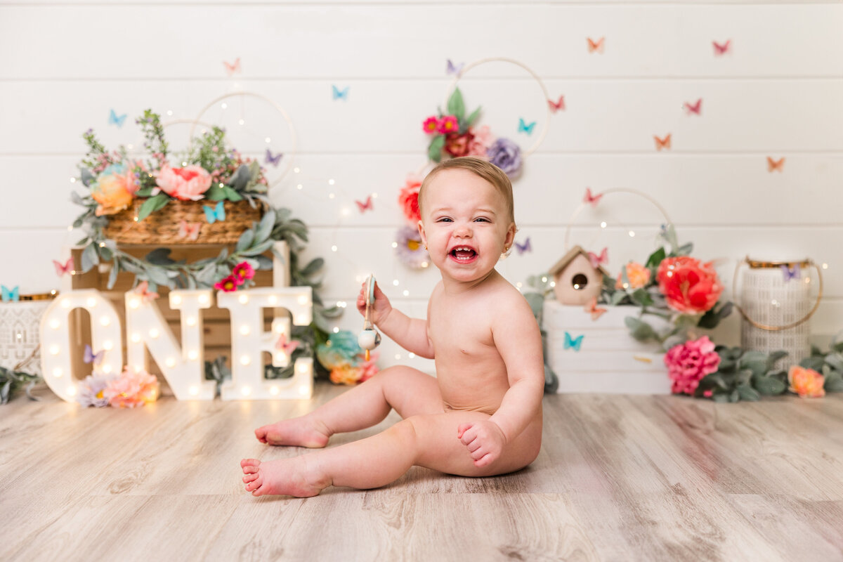 happy naked baby