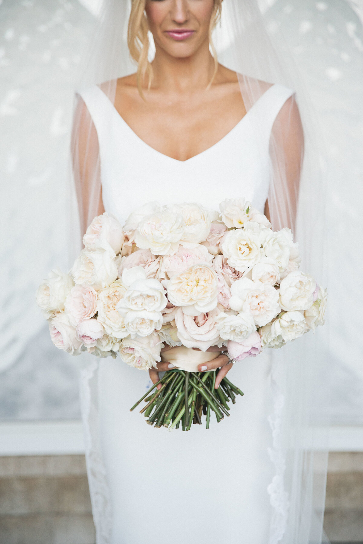 Garden Rose bouquet from The Bachelor's Whitney Bischoff's wedding planned by Best of Boston wedding event planner Always Yours Events