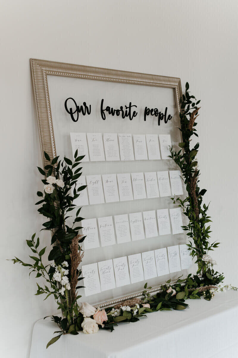 Table number sign by wedding planners chicago