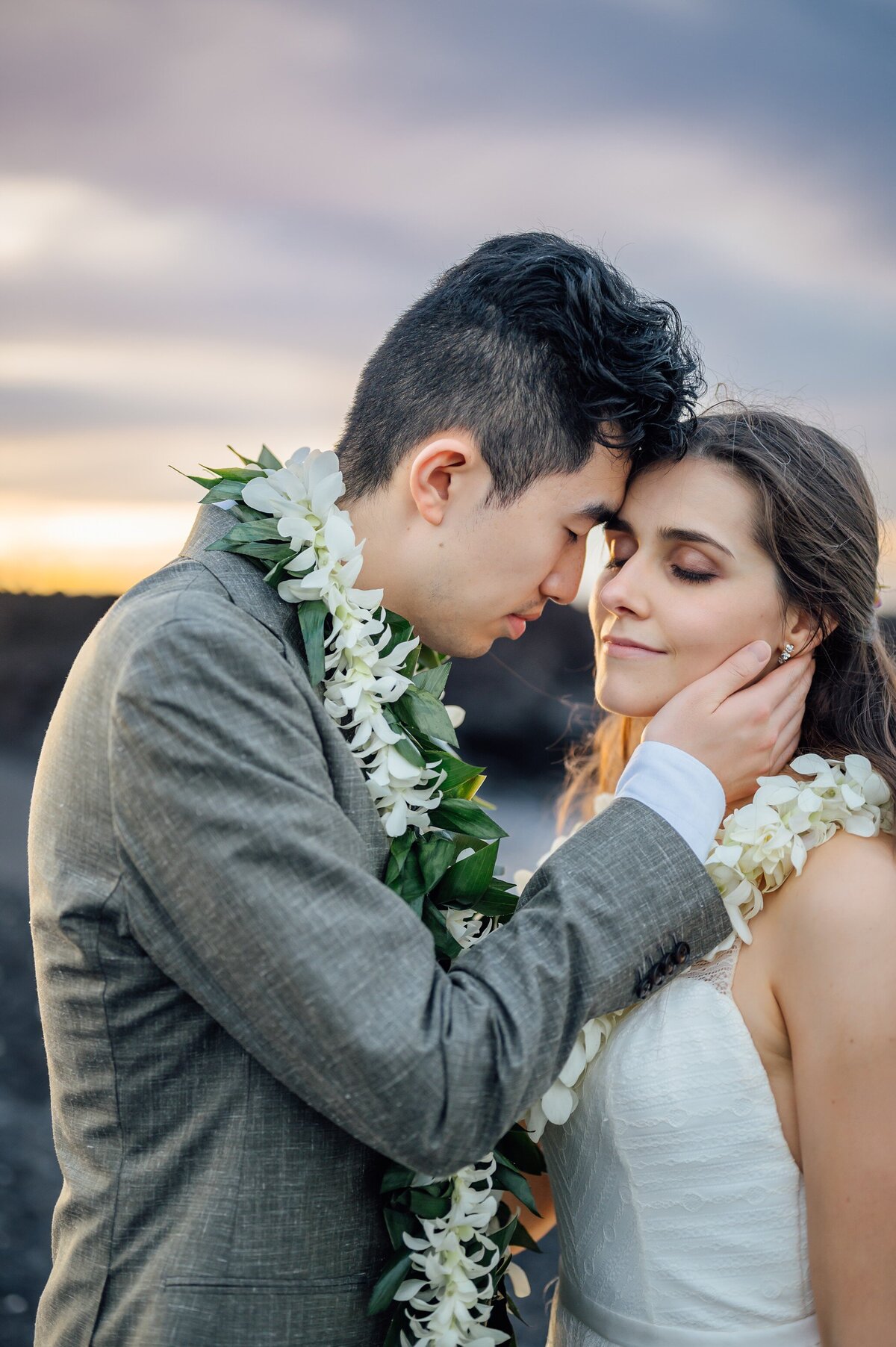 a very tender and emotion filled moment between newlyweds