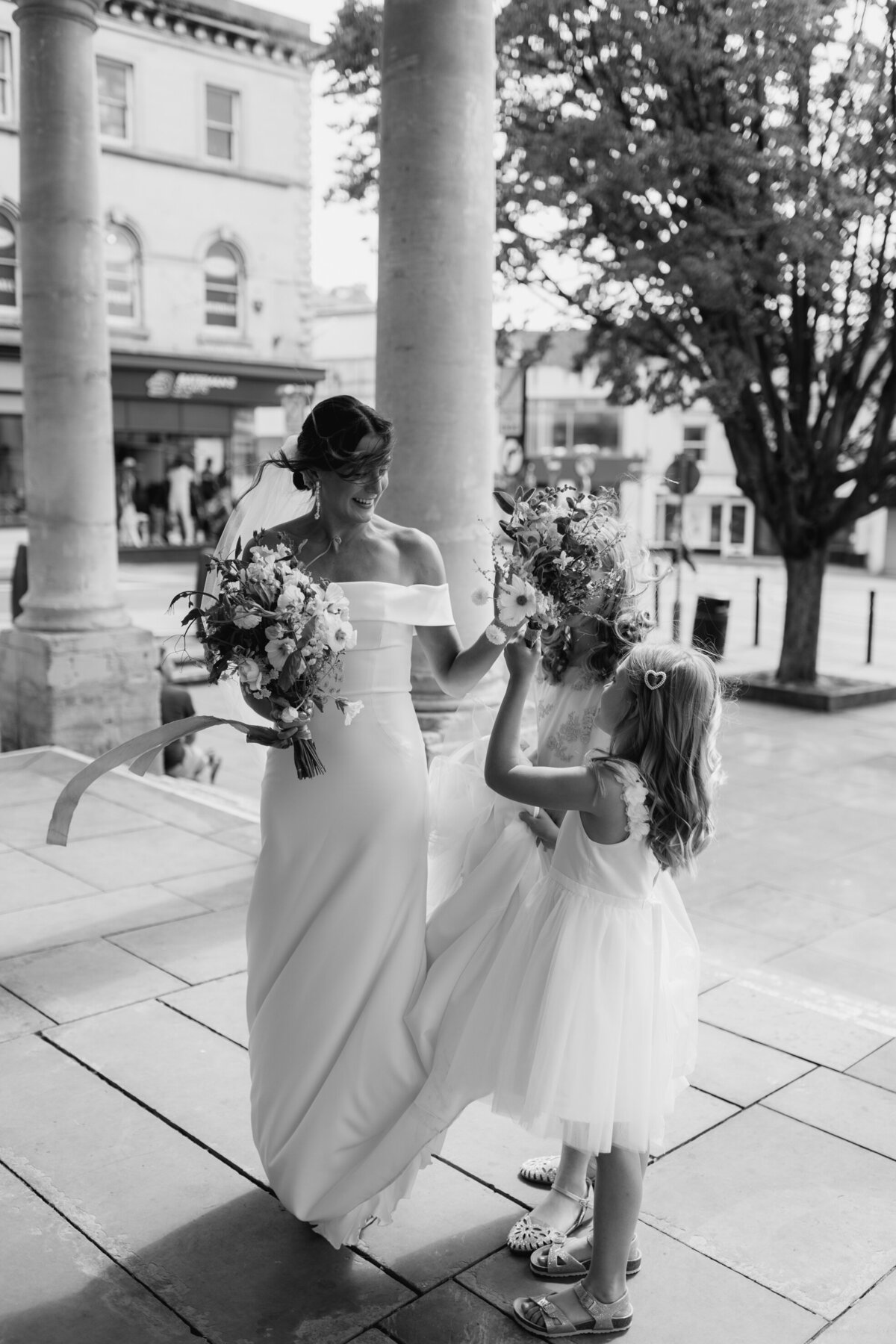 Bridal party before Gloucestershire wedding