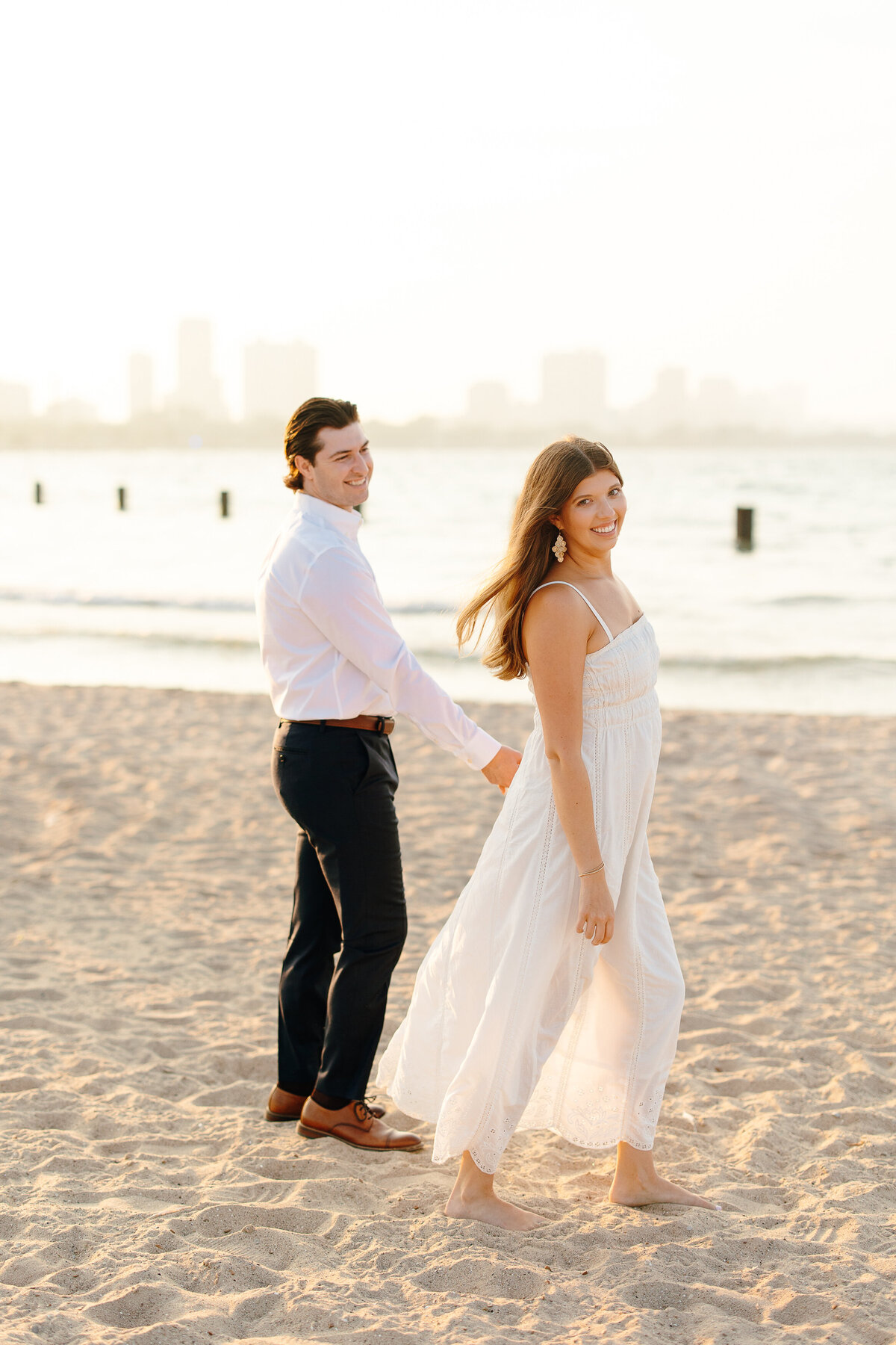 Downtown Chicago Dallas Engagement Photos Colorful Washington Square Park Wrigley North Ave Beach-16