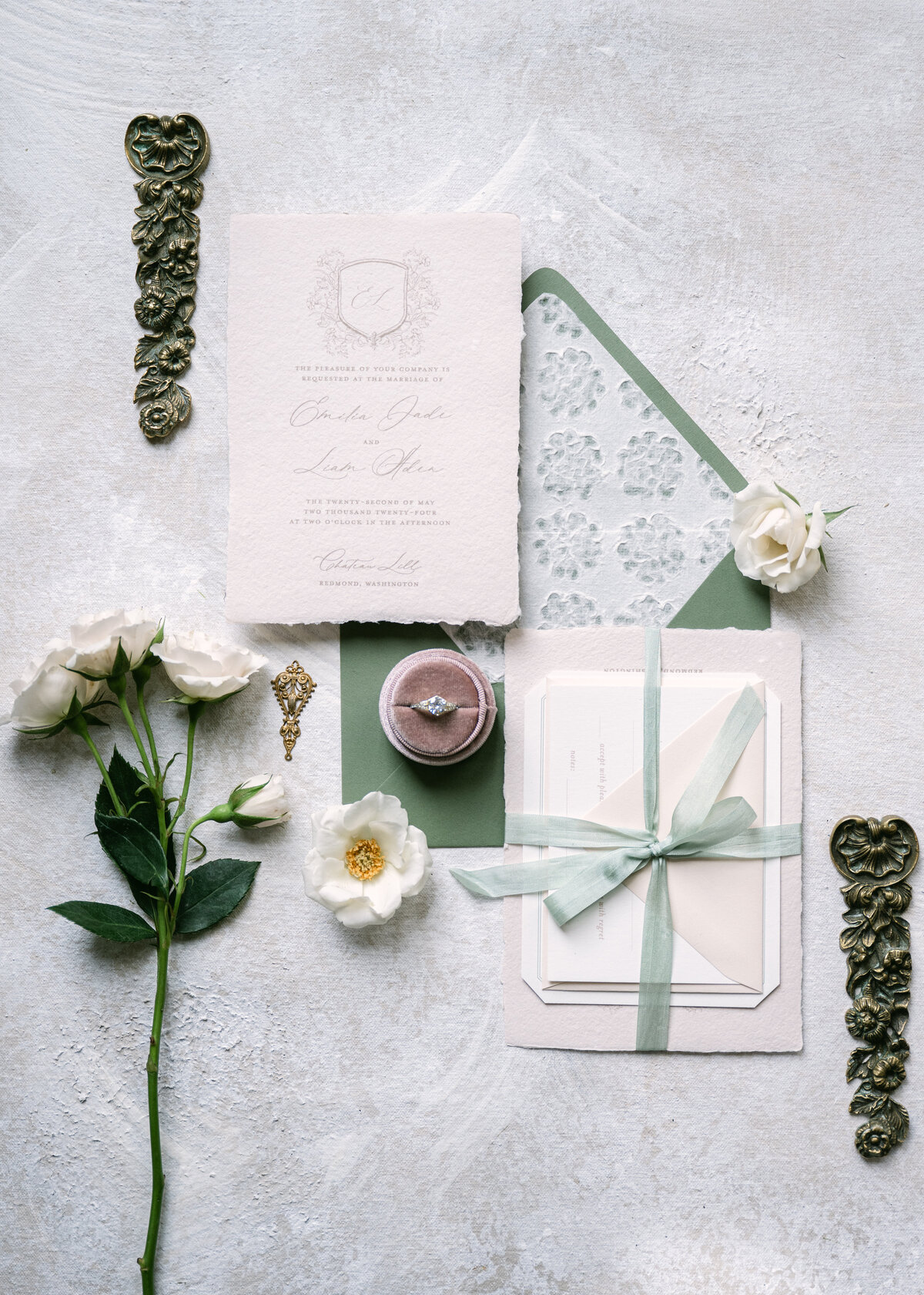 wedding flat lay