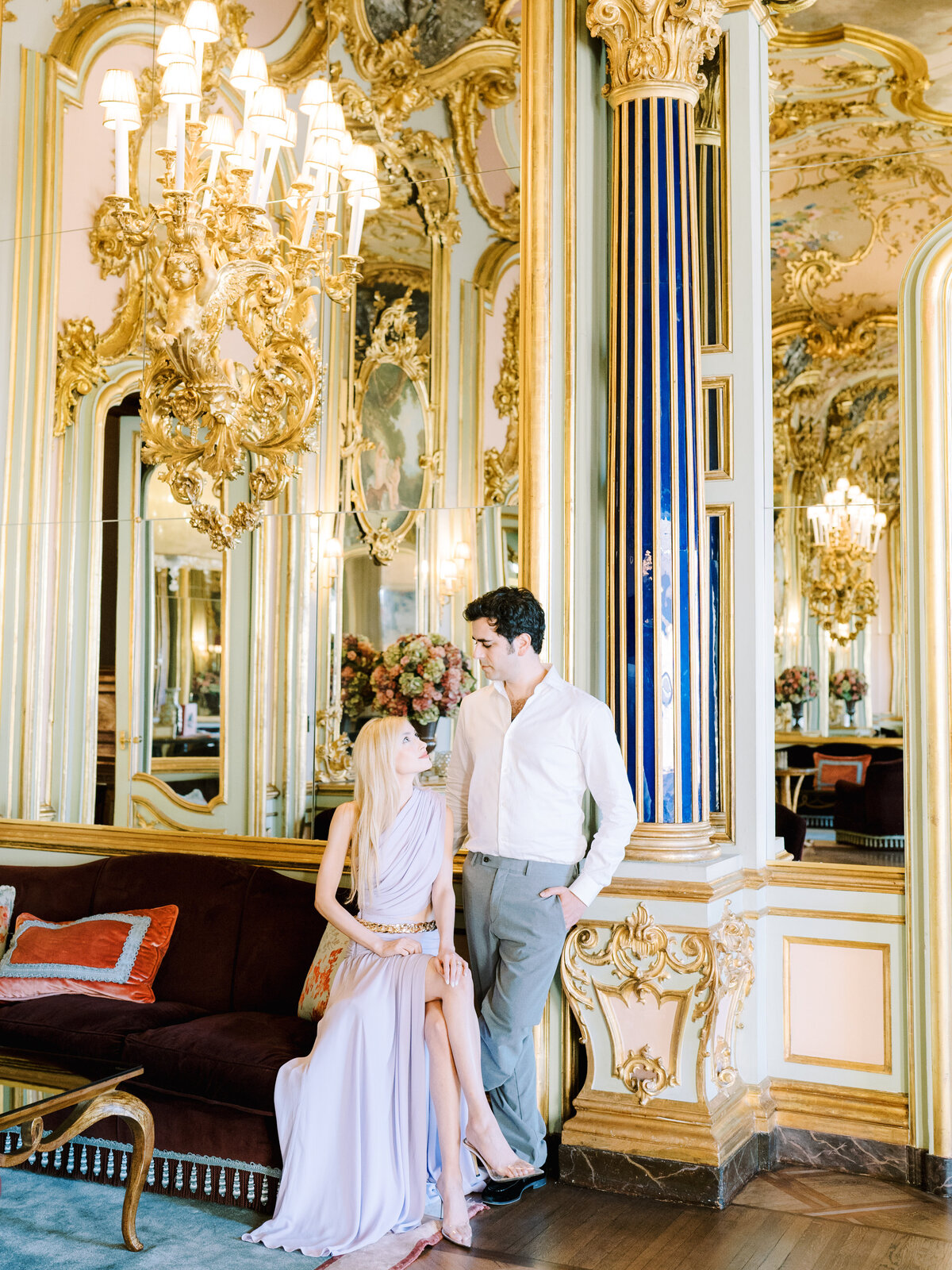 Honeymoon session in Florence Italy at Villa Cora photographed by Tuscany wedding photographer.