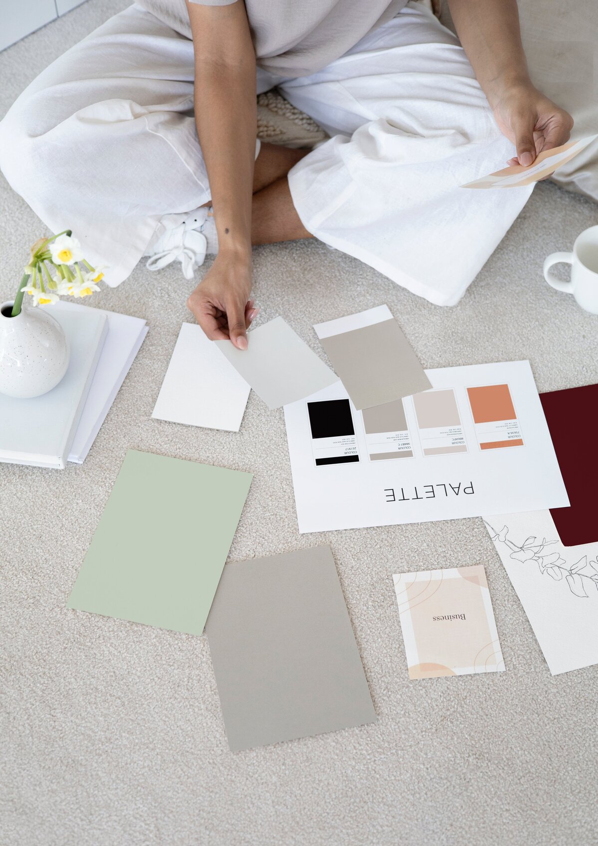 Woman working on web design and branding creation