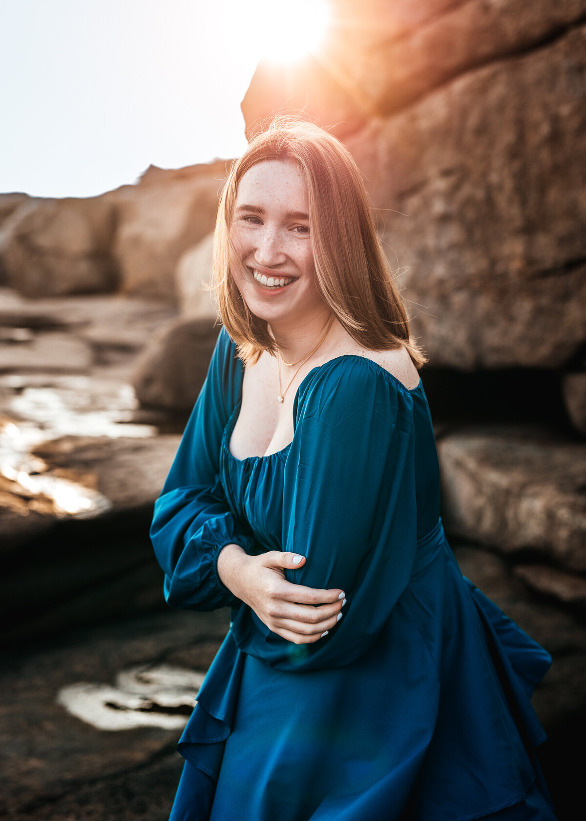 Senior session at nubble lighthouse in york ME by Lisa Smith Photography