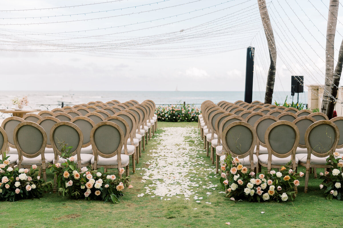 A breathtaking oceanfront wedding with a view of the endless horizon.
