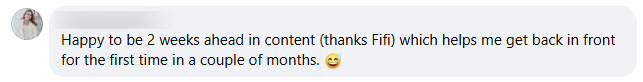 testimonial-fifibot-twc-rachaelbonetti-happy-to-be-2-weeks-ahead-in-content-thanks-fifi-30-april-2025-blurred