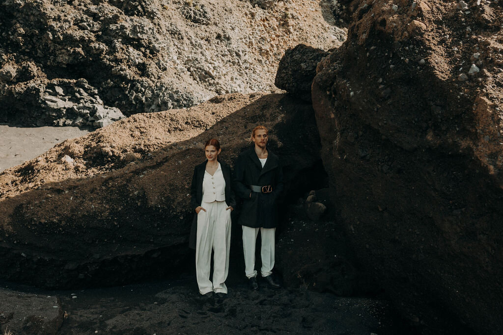 black sand beach high fashion couples session wedding photographer 