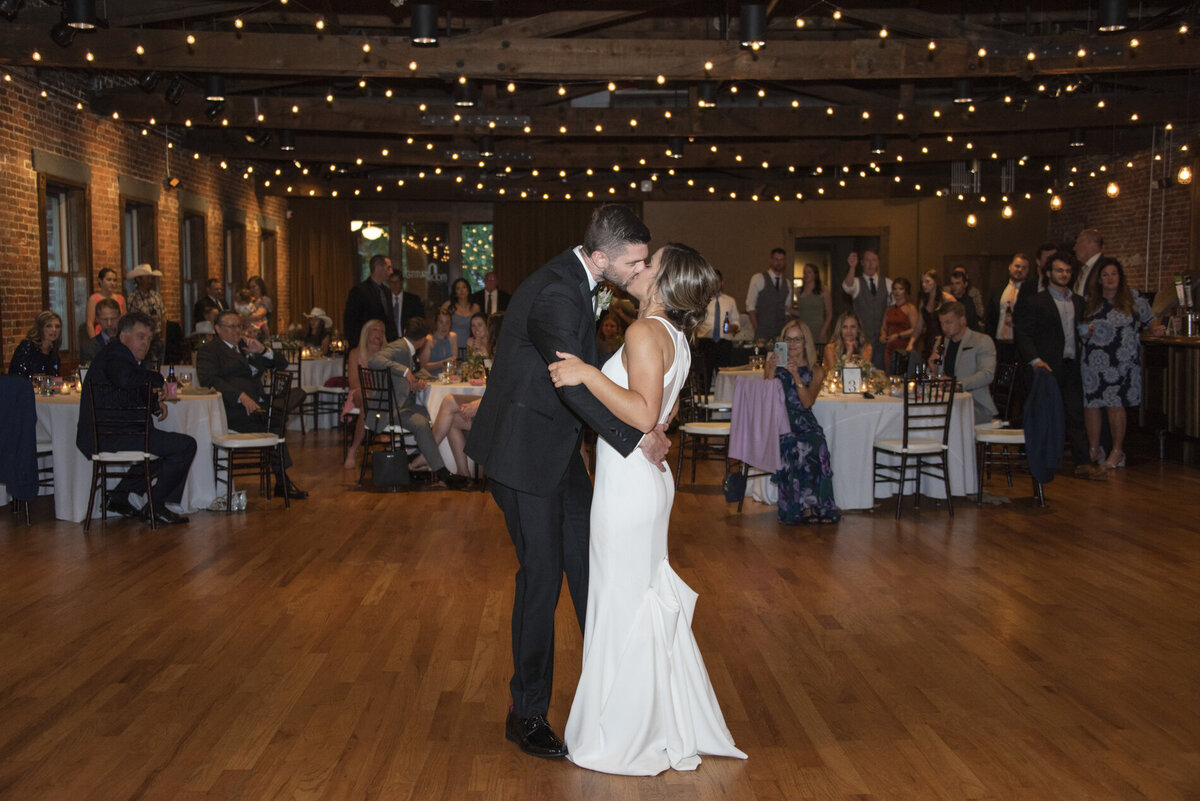 Couples first dance at wedding at Century Room on the Park Asheville