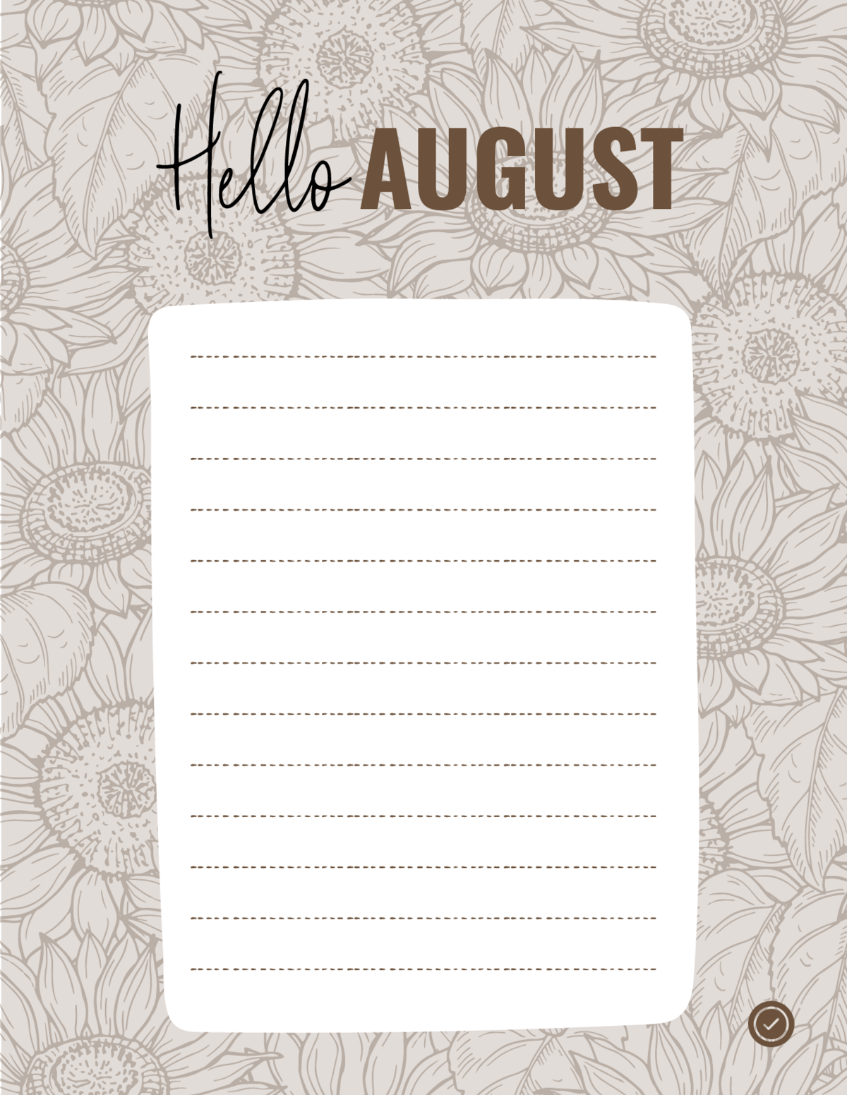 hello-august-journal-note-sunflower-memo-click2plan