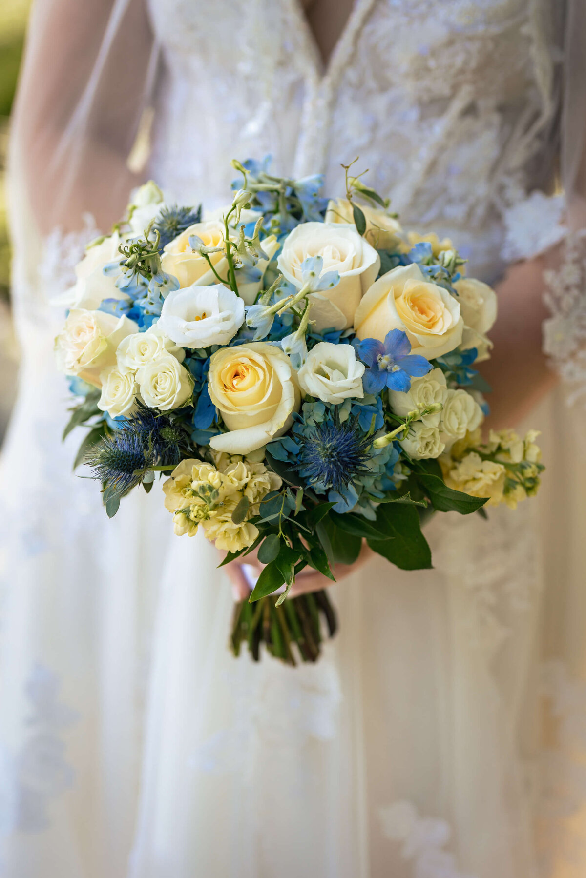 Wedding Bouquet White Yellow Roses