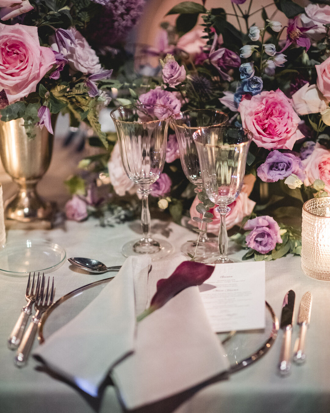 Paris Destination Wedding at Chateau de Chantilly by Alejandra Poupel Events details plate dinner table