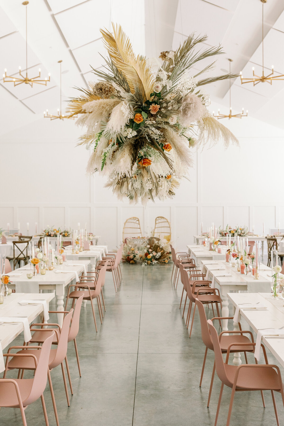 hanging floral installation, hutton house mn, studio fleurette