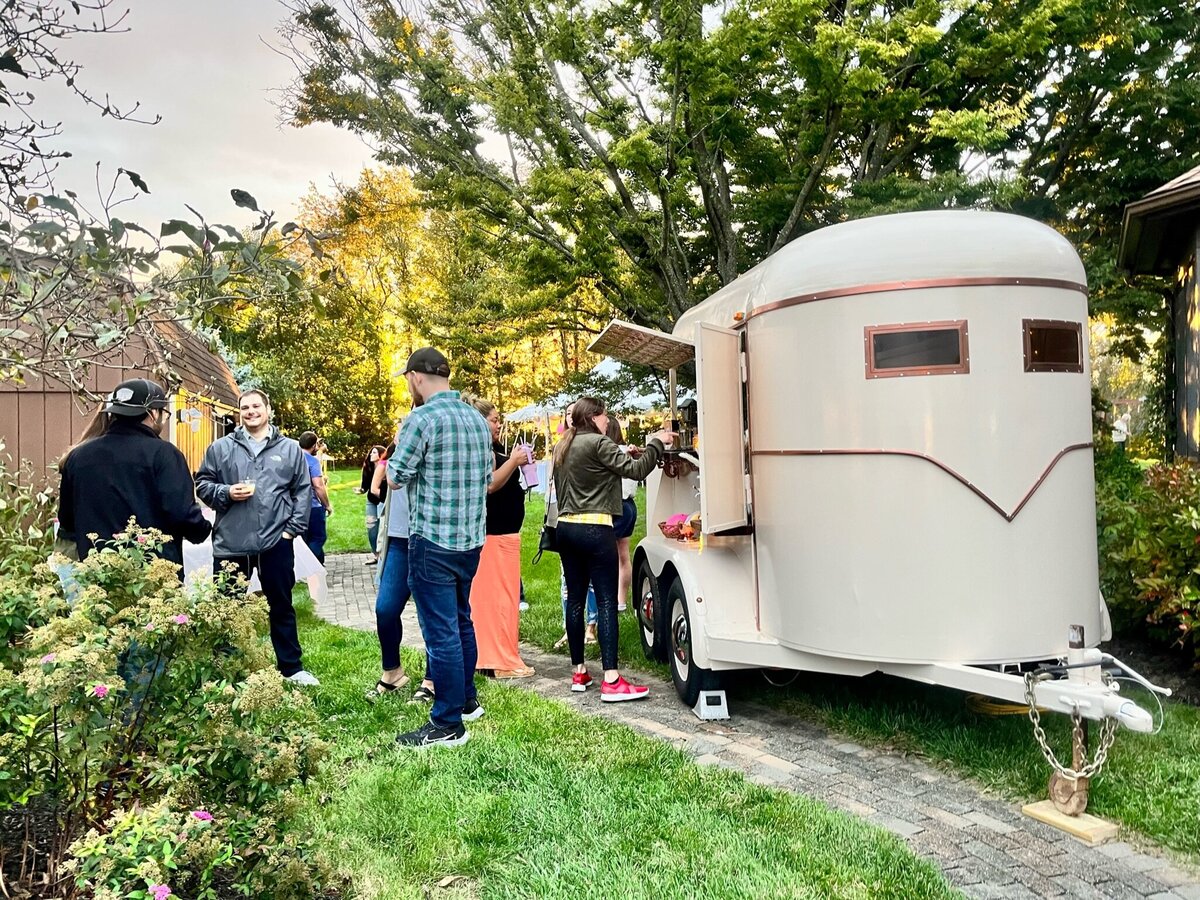 Mobile bar at a backyard party