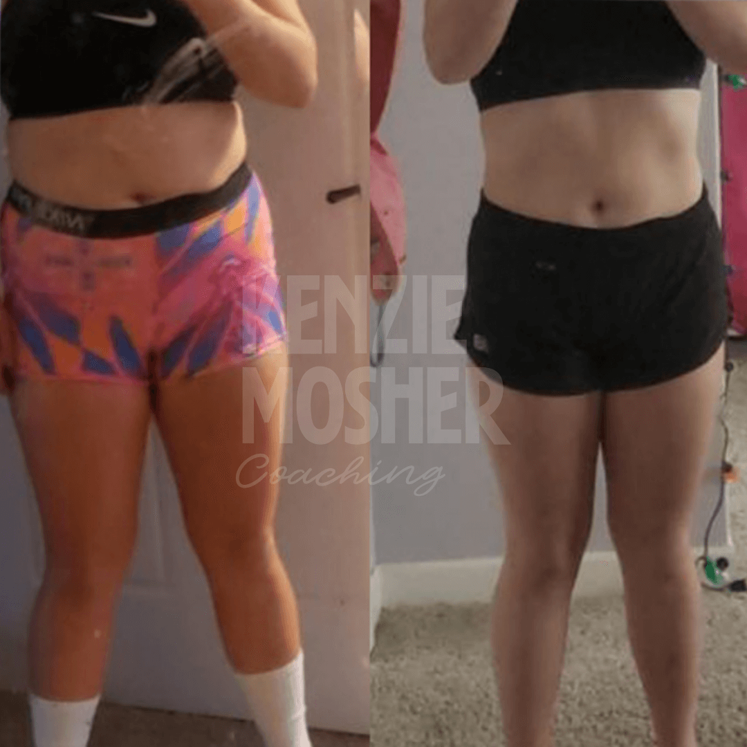 Before and after showing hormone reset and reduced fatigue.
