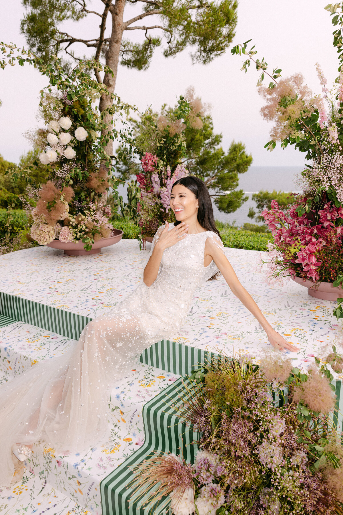 Elegant Bride at her Luxury wedding French Riviera at le Grand Hotel du Cap Ferrat, A Four Seasons Hotel