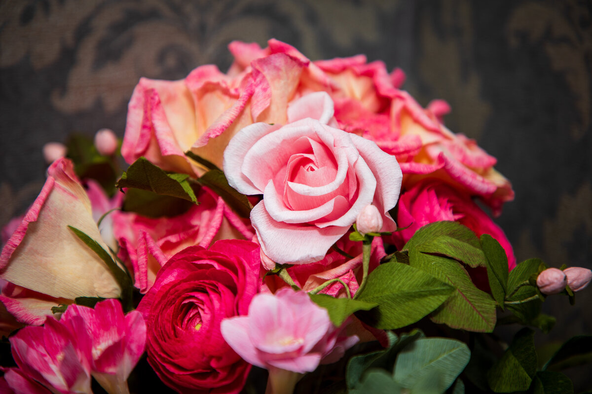 Pink paper roses