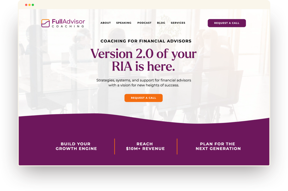 Full Advisor Coaching website