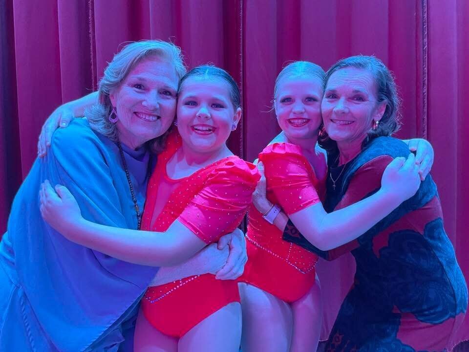 two of the elementary age girls with miss becky and miss patti