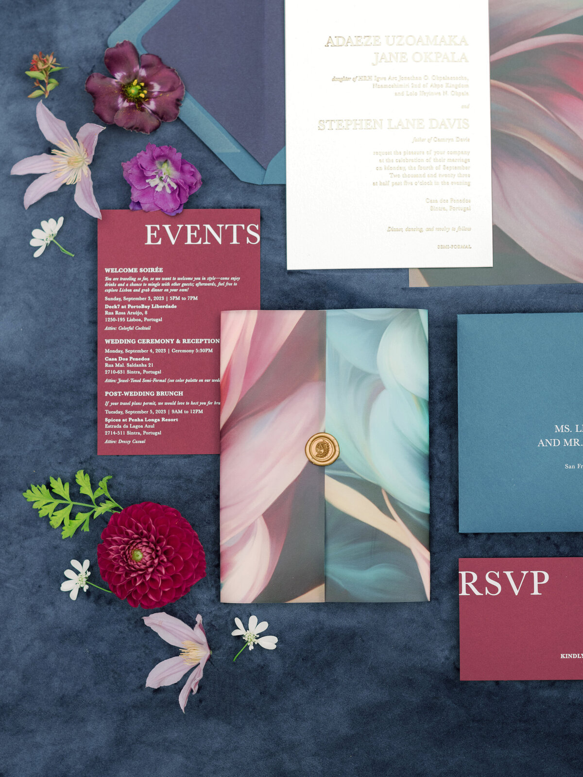 casa-dos-penedos-portugal-wedding-navy-blue-purple-invitations-classic