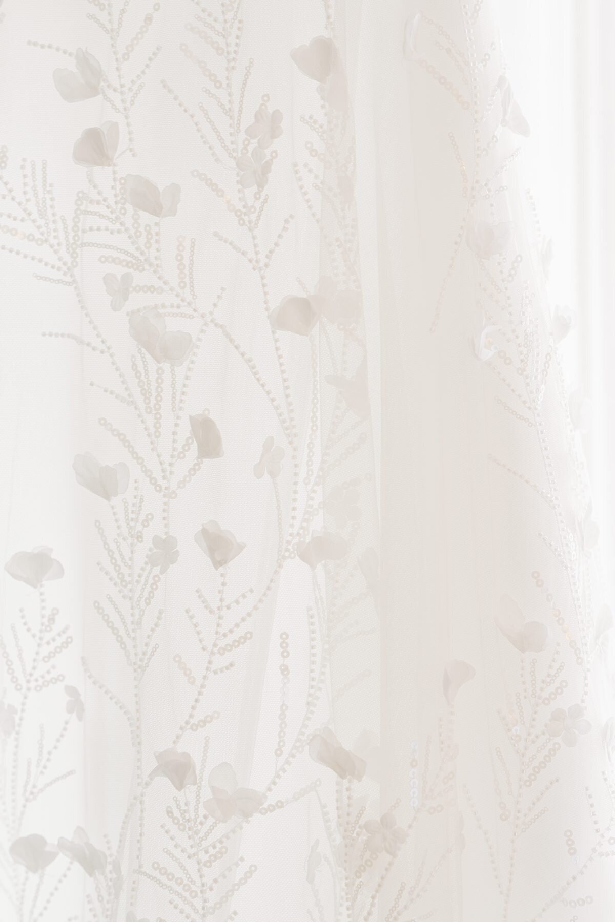 Wedding dress details at The Lodge at Torrey Pines