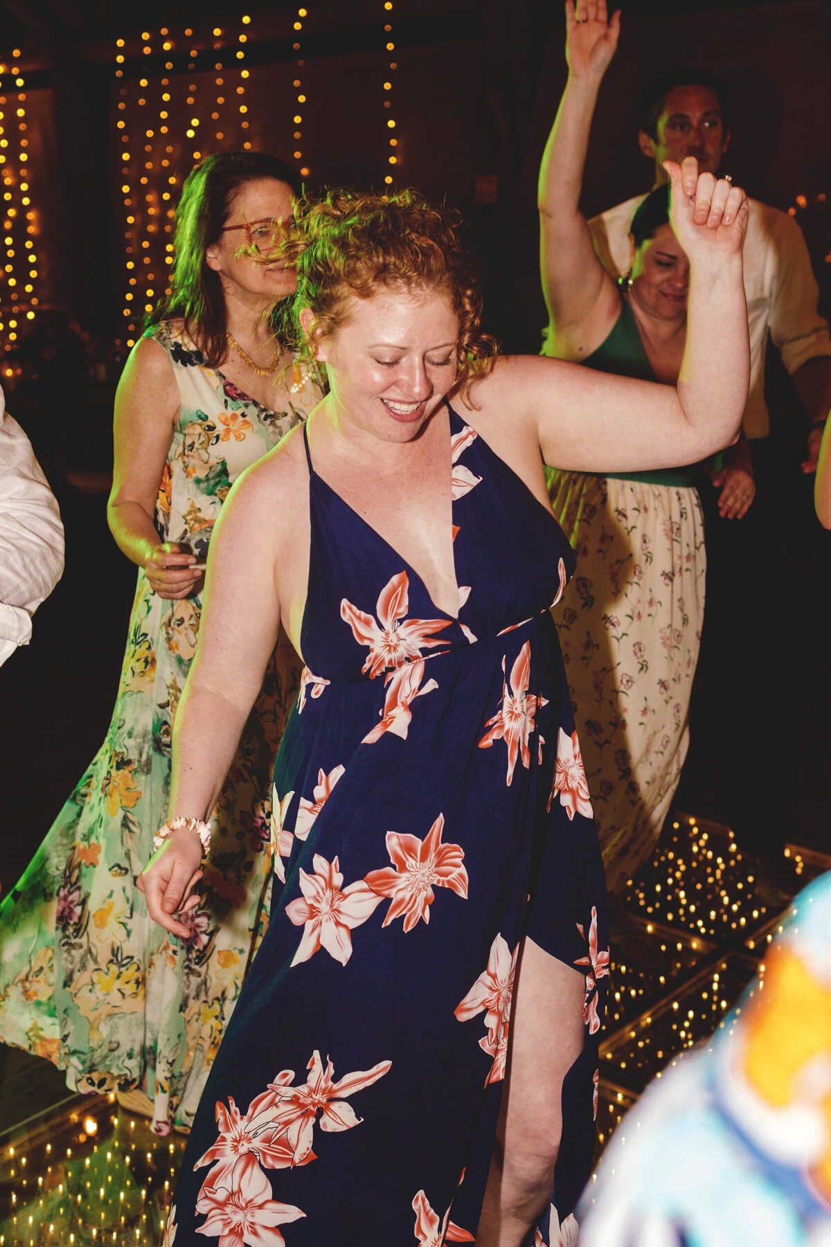 Guests dancing at wedding in Riviera Maya