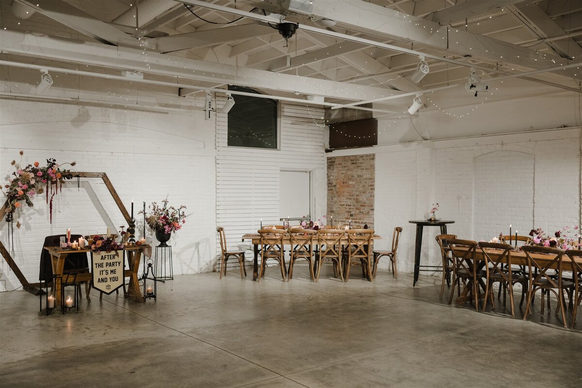 Indoor wedding reception at The Whitechapel Projects