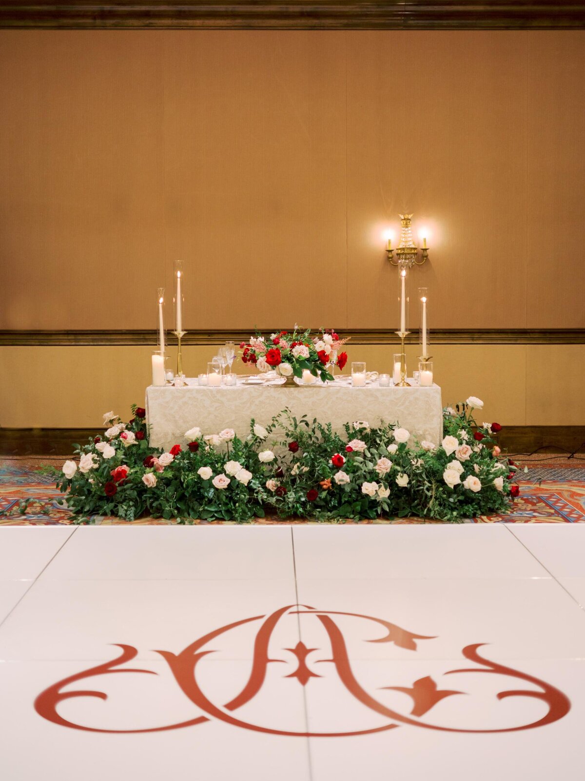 red-monogram-wedding-dance-floor-montelucia-arizona