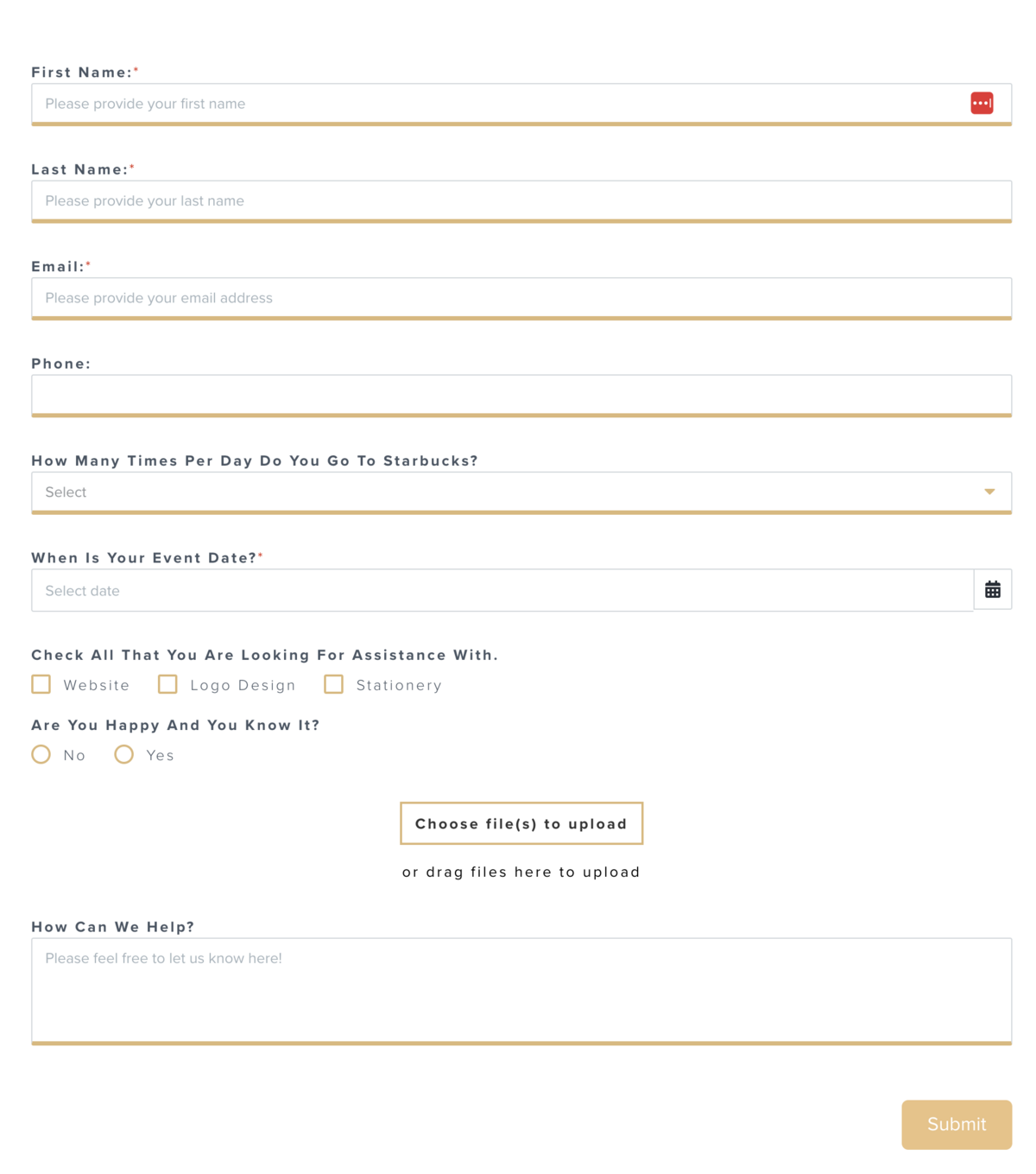 Pre-Made Form Field Style 3