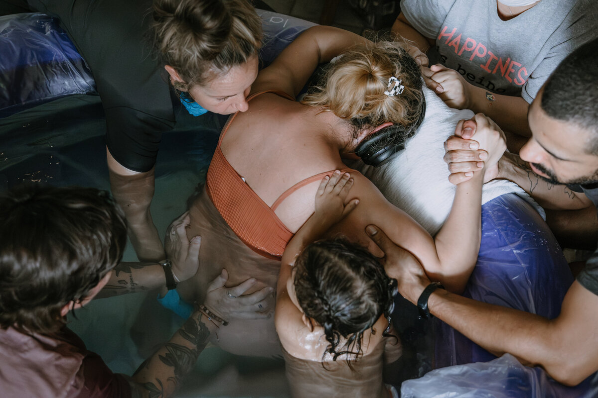 Mother Receives Support During Birth