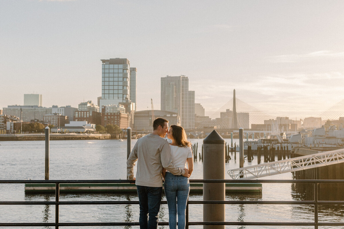 engaged couple in charlestown ma