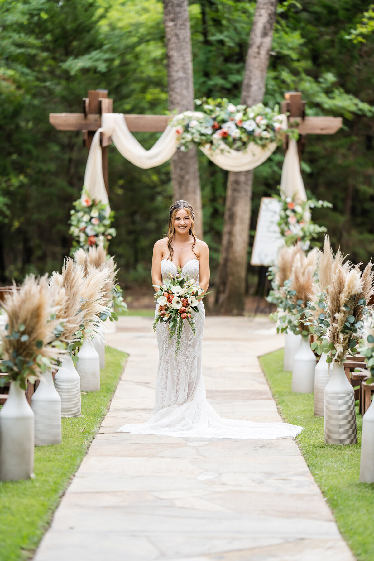 boho whispering oaks bride