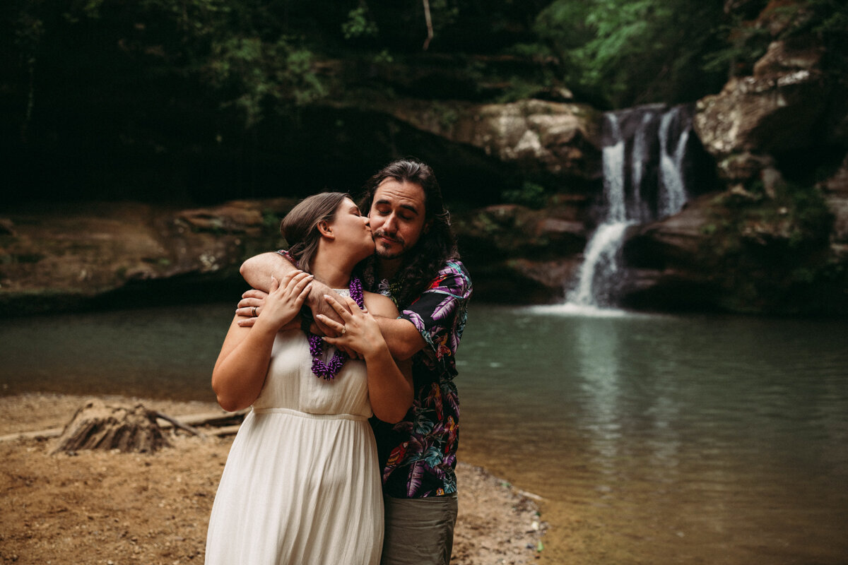 Waterfall elopement in Ohio, photography by Paige Mireles