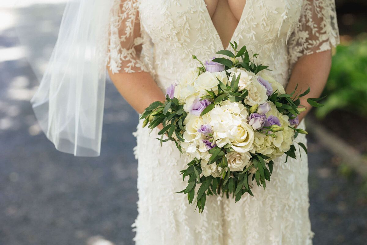 Wedding Bouquet Lavender and White Roses
