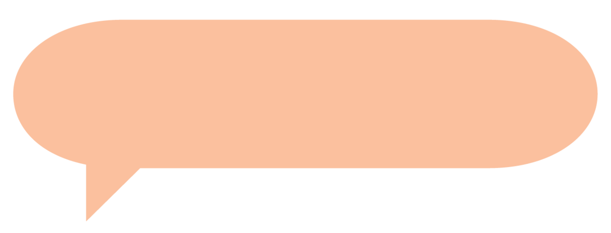speech bubble filled with peach color