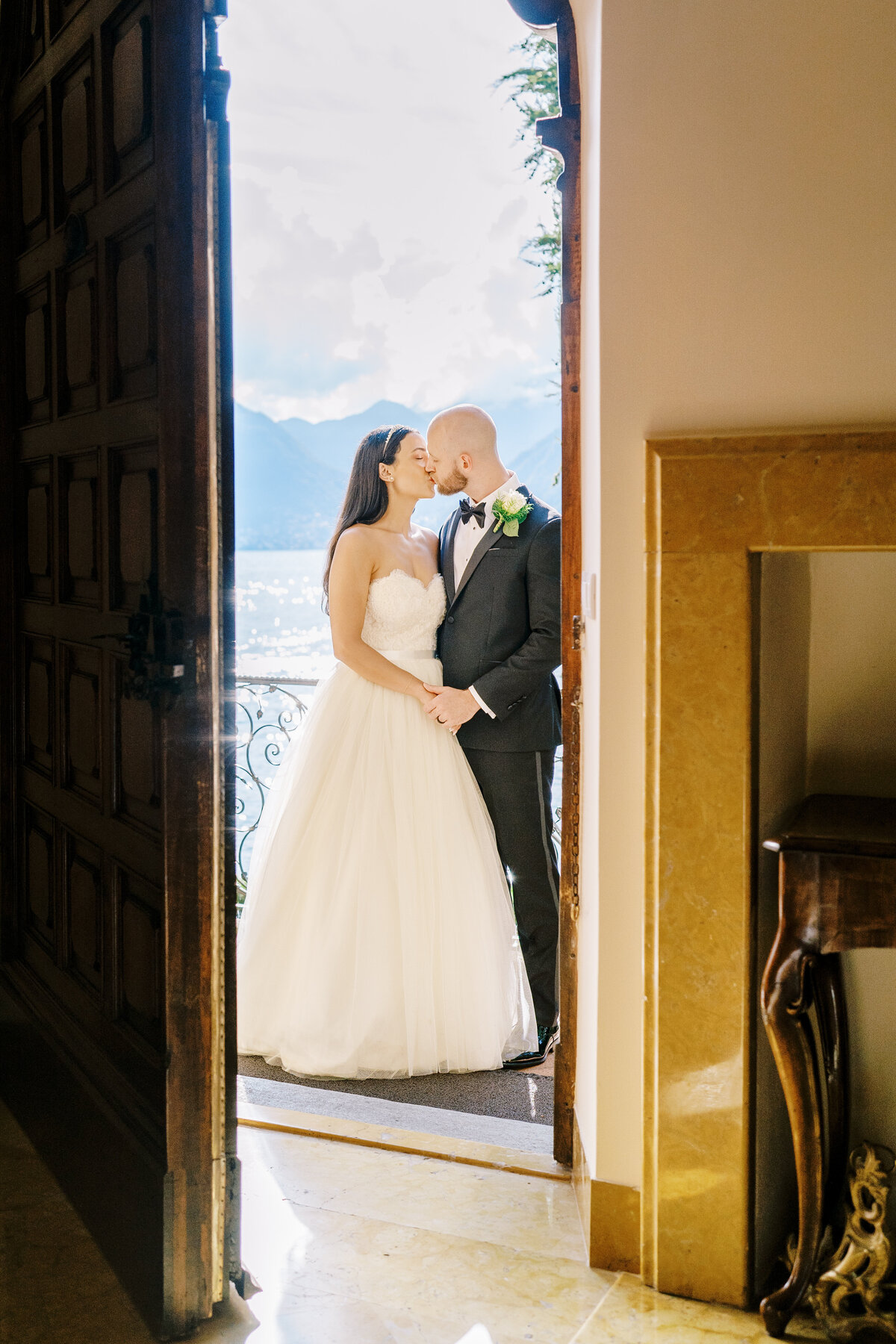 Film photograph of an elopement at Villa Cassinella on Lake Como Italy