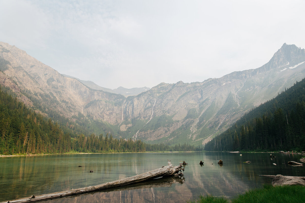 Avalanche Lake at Glacier National Park- log in Avalanche Lake at Glacier National Park